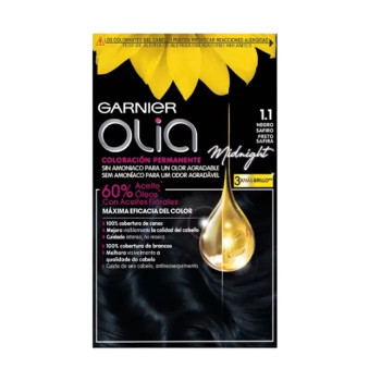 Coloration Permanente Garnier Olia 1.10 Noir Saphir - Kermatone