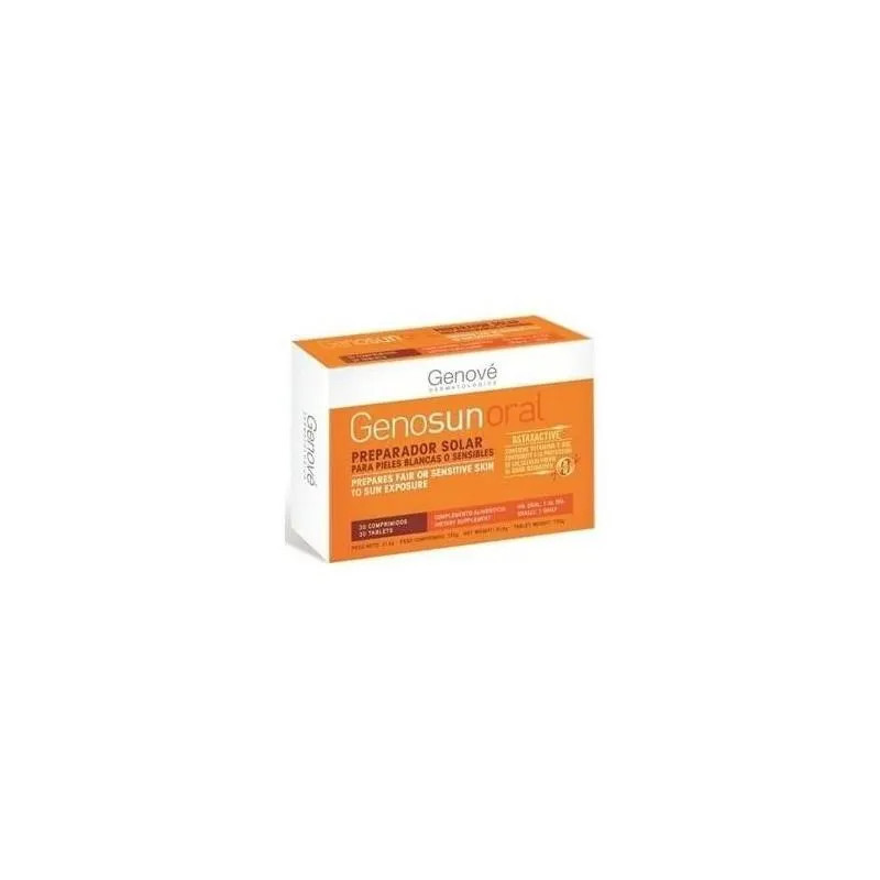 Genové Genosun Oral 30 Comprimés - Protection Solaire Kermatone