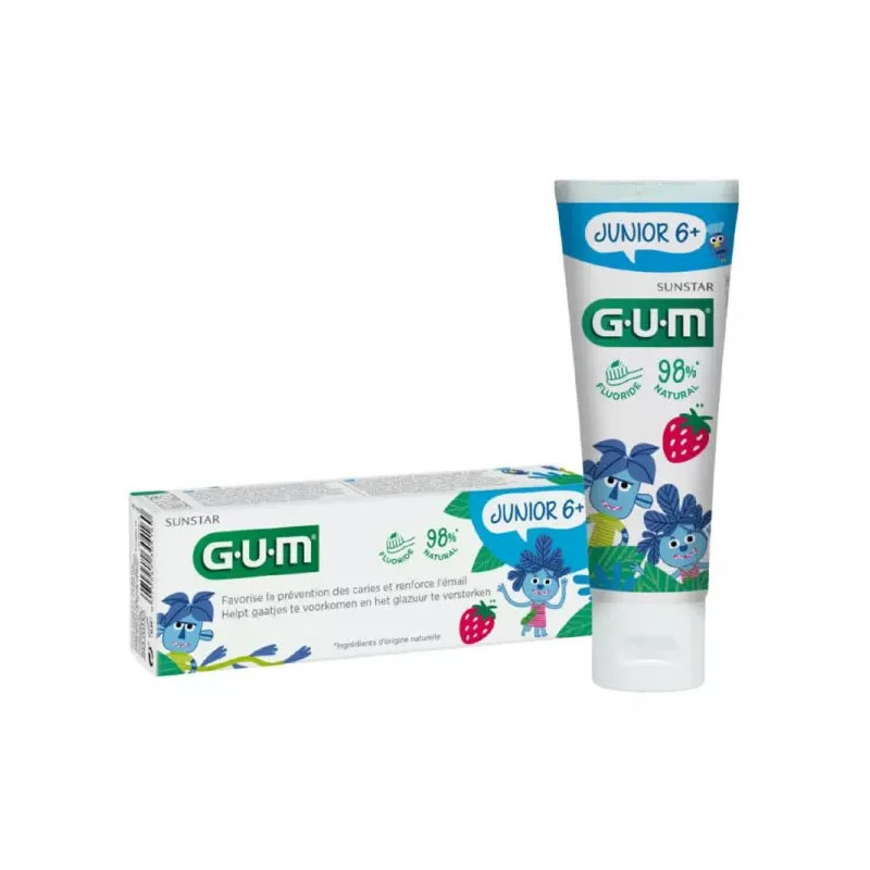 Dentifrice Gum Junior Fraise 50ml - Soin Dentaire Enfant | Kermatone