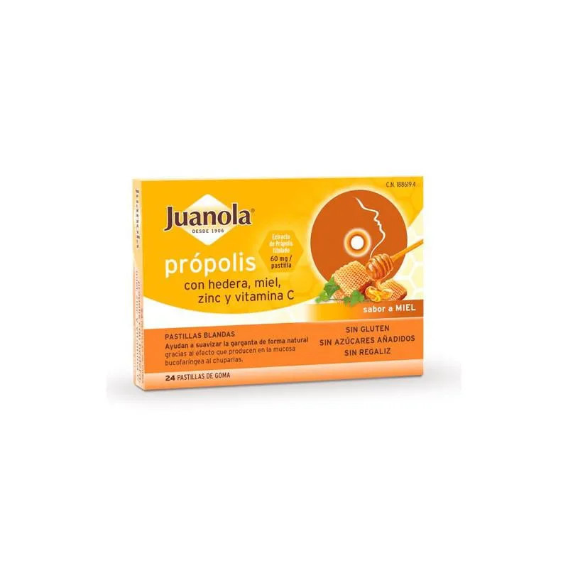 Pastilles Juanola Própolis Hedera 24 - Soulagement Gorge | Kermatone
