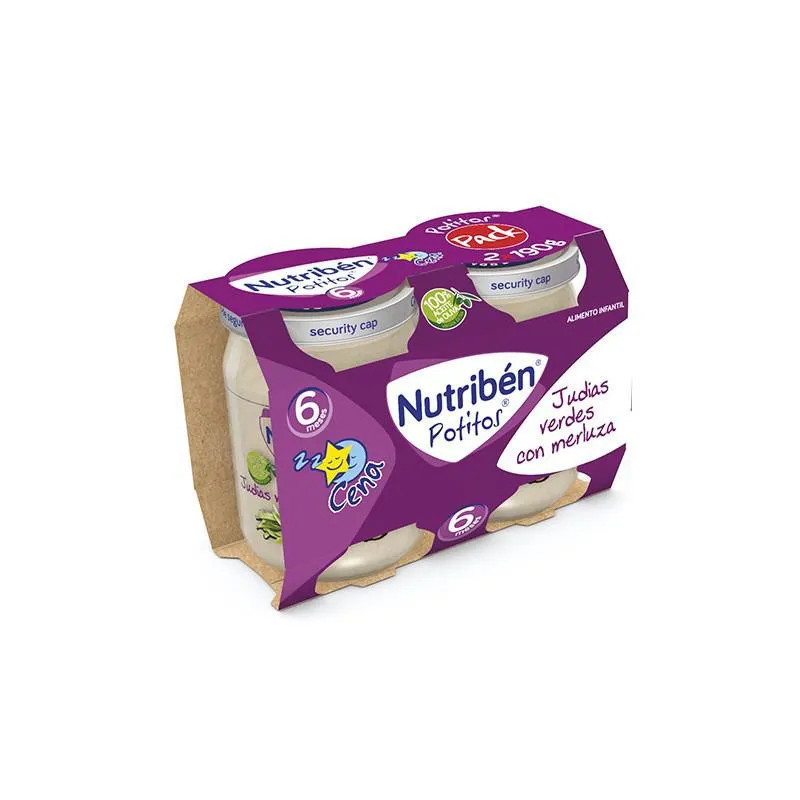 Nutriben Potito Judías Verdes & Merluza - Repas Bébé Kermatone