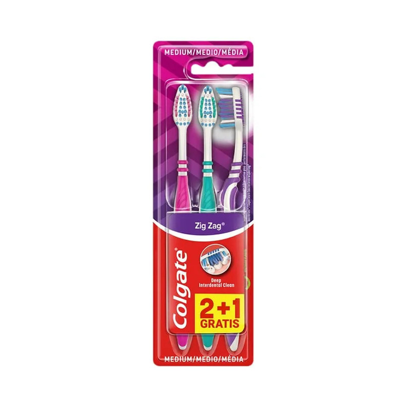 Cepillo Colgate Zig Zag 2 + 1 - Brosse à dents efficace Kermatone