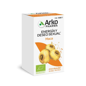 Arkopharma Arkocápsulas Maca 225mg - Vitalité naturelle | Kermatone