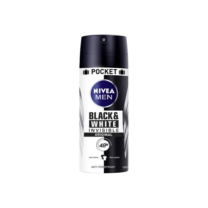 Nivea Men Black & White Invisible 100ml - Protection Anti-Odeurs | Kermatone