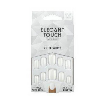 Elegant Touch Faux Ongles Squoval Quite White - Kermatone
