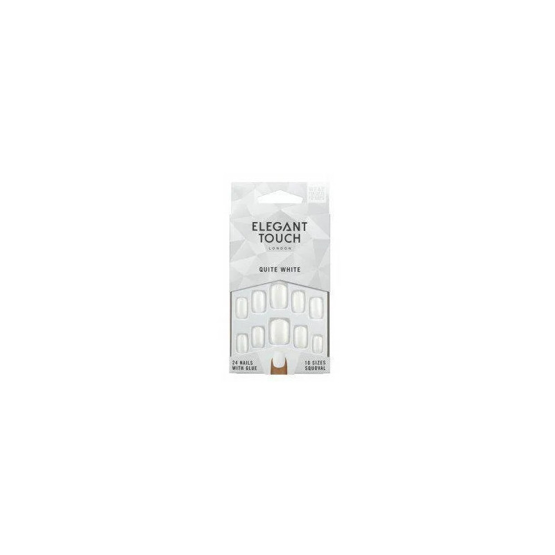 Elegant Touch Faux Ongles Squoval Quite White - Kermatone