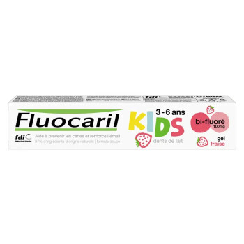 Fluocaril Kids Bi-fluoride Dents de lait Goût Fraise - Kermatone