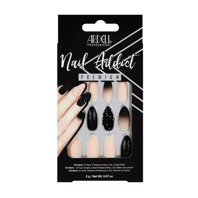 Ardell Nail Addict Faux Ongles Ombre Rose Noir | Kermatone