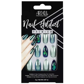 Faux Ongles Glitter Chrome Vert - Ardell Nail Addict | Kermatone