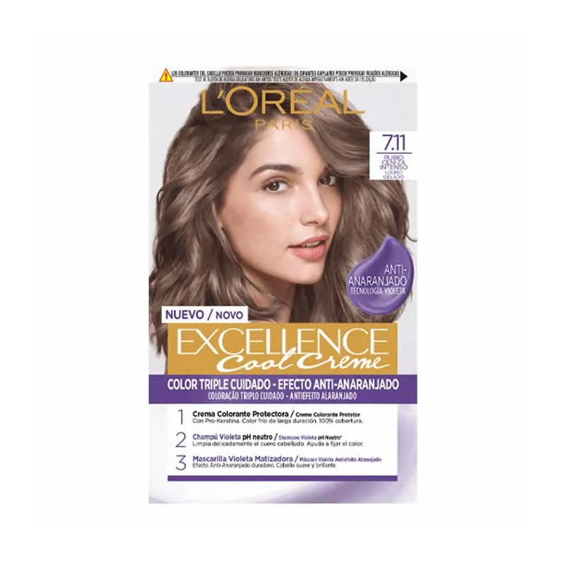 L'Oreal Excellence Cool Creme 7.11 - Coloration Blond Froid Kermatone