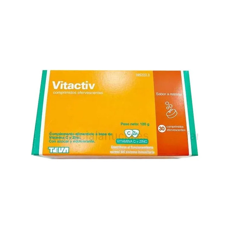 Teva Vitactiv 30 Comprimés Effervescents - Énergie et Éclat Kermatone