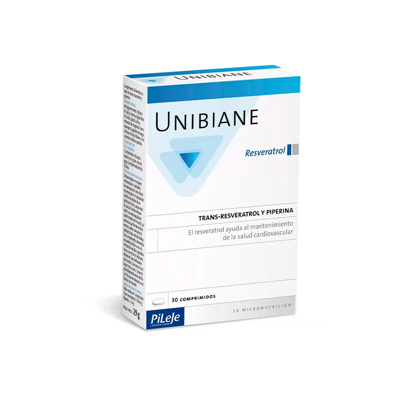 Achetez Pileje Unibiane Resveratrol 30 Capsules - Kermatone