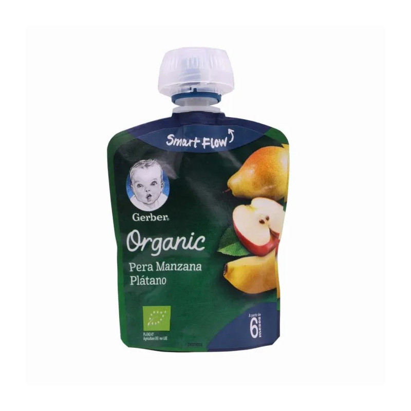 Gerber Organic Poire Pomme Banane 4X - Compote Bio Kermatone