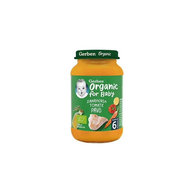 Gerber Organic Carotte Tomate Dinde 190g - Repas Bio Kermatone