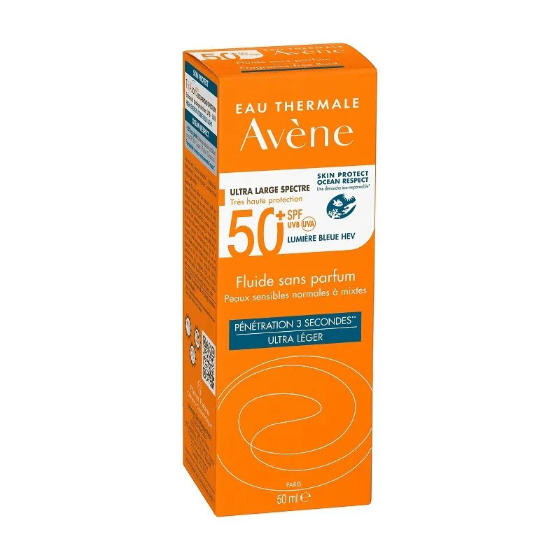 Avène Fluide Sans Parfum SPF 50+ - Protection Solaire Kermatone