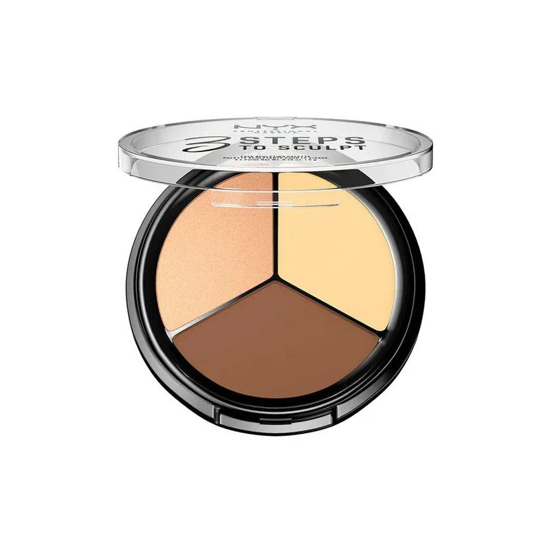 Nyx 3 Steps to Sculpt Palette Light - Sculptez votre visage | Kermatone