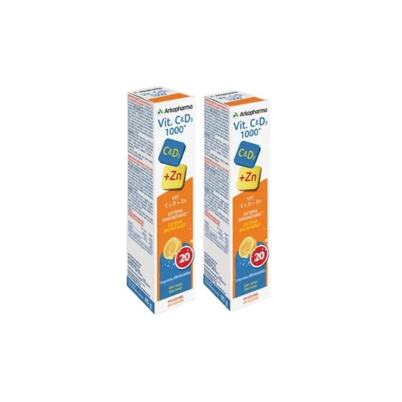 Arkopharma Vitamine C et D3 1000mg - Vitalité & Immunité | Kermatone