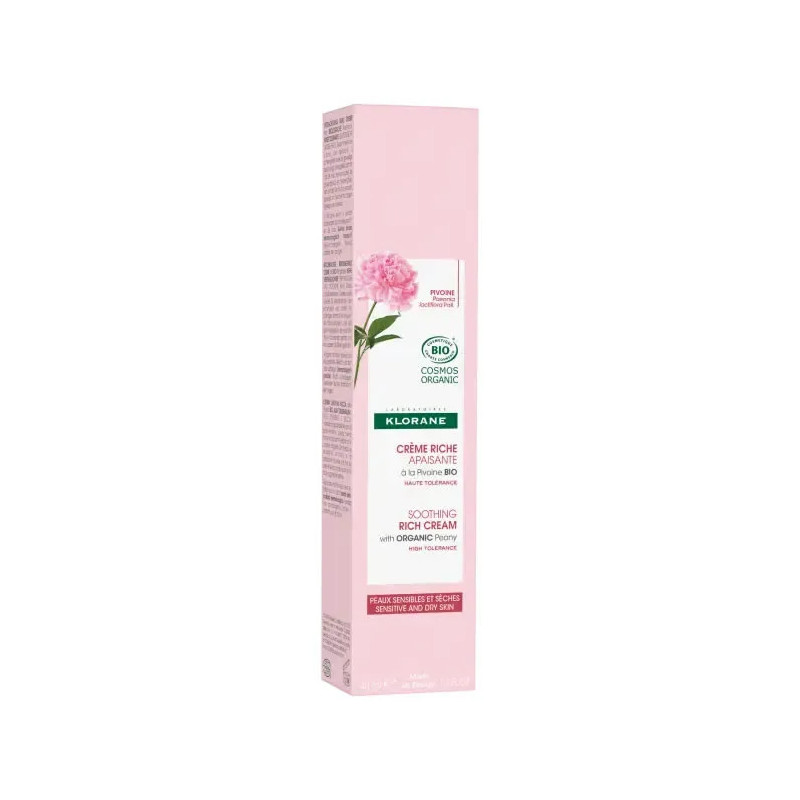 Crème Riche Klorane Pivoine 40ml - Hydratation Intense | Kermatone
