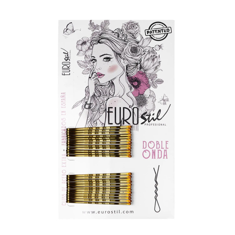 Clips Doble Onda Bronze Eurostil - Beauté des Cheveux Kermatone