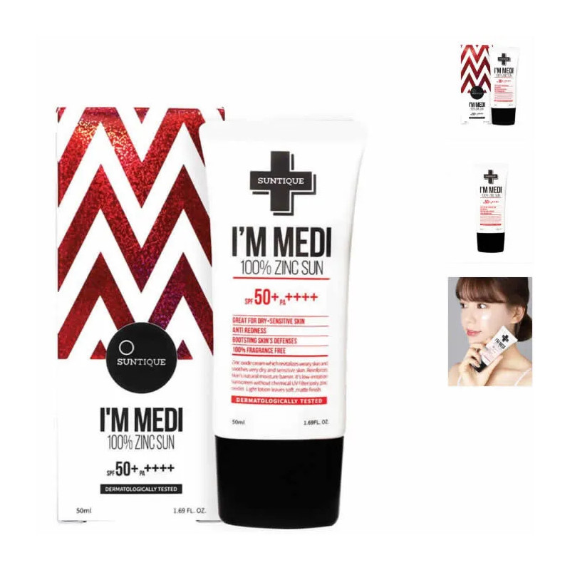 Suntique I'm Medi 100% Zinc Sun SPF50 - Protection optimale Kermatone