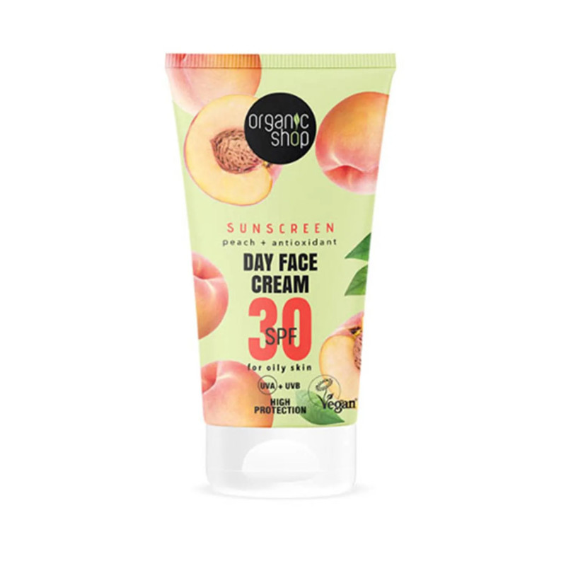 Organic Shop Peach Crema Facial SPF30 - Protection & Hydratation | Kermatone
