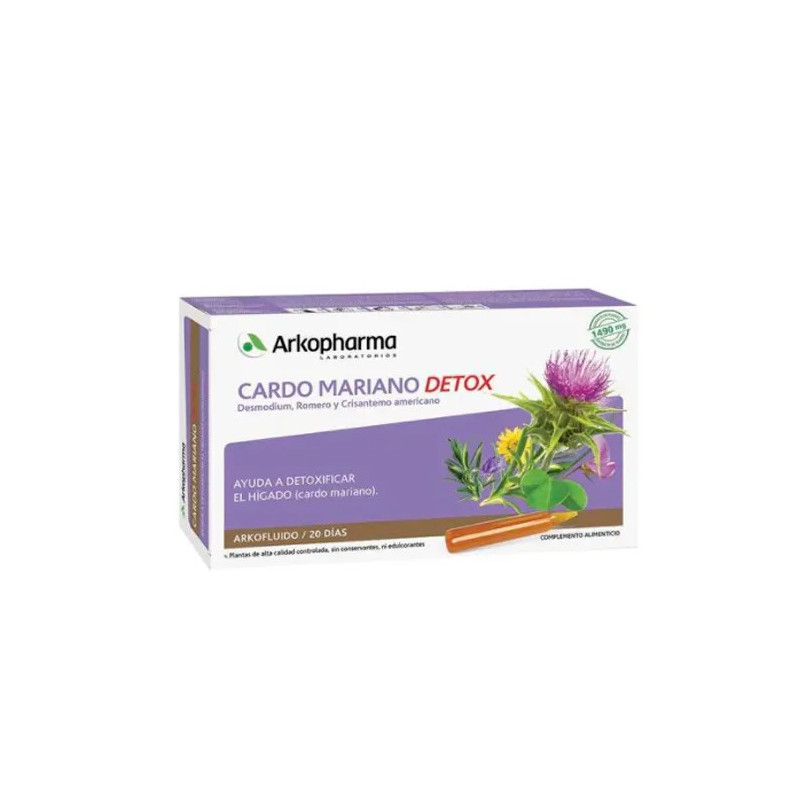 Ampoules Arkopharma Chardon-Marie Détox - 20 Unités | Kermatone