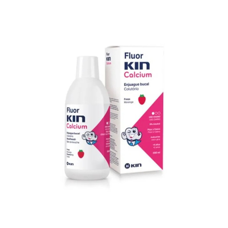 Kin Fluorkin Bain De Bouche Calcium Saveur Fraise 500ml