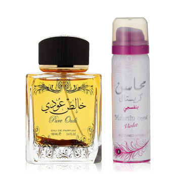 Lattafa Pure Oudi Eau De Parfum 100ml Spray Desodorante 50ml Spray