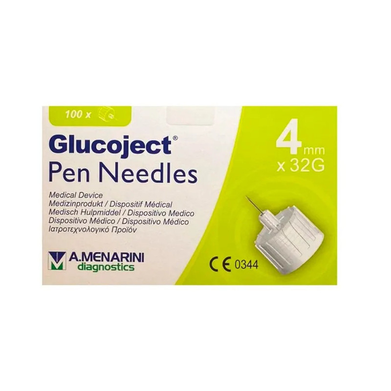Aiguilles à Insuline Menarini Glucoject 32G x 4mm - Kermatone