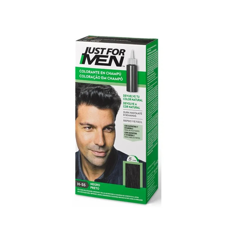Shampooing Colorant Noir Naturel Just For Men - Kermatone