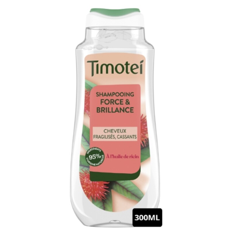 Timotei Shampooing Force et Brillance avec Huile de Ricin et de Coco - 600ml