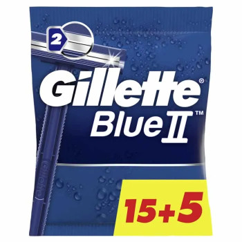 Gillette Blue II - Rasoirs Jetables 15+5 Unités Kermatone