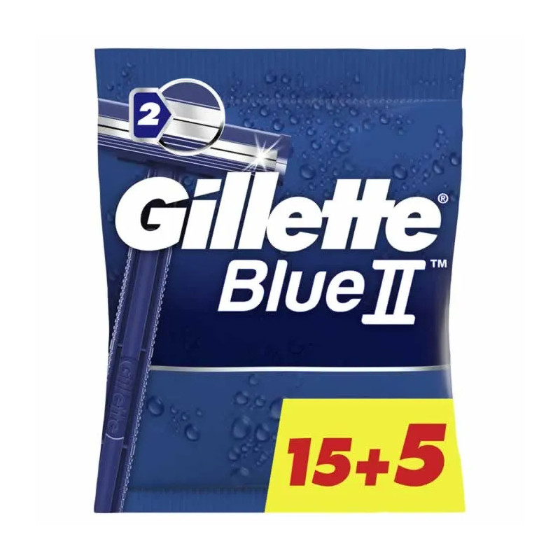 Gillette Blue II - Rasoirs Jetables 15+5 Unités Kermatone