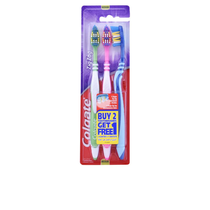 Colgate Zig Zag Medium Brosse À Dents x3