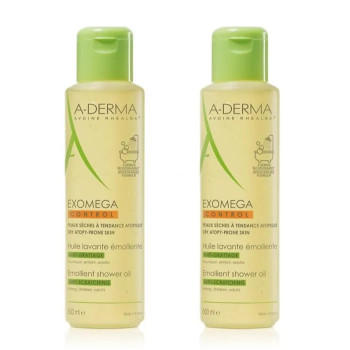 A-Derma Exomega Huile Nettoyante 2x500ml Peau Sèche
