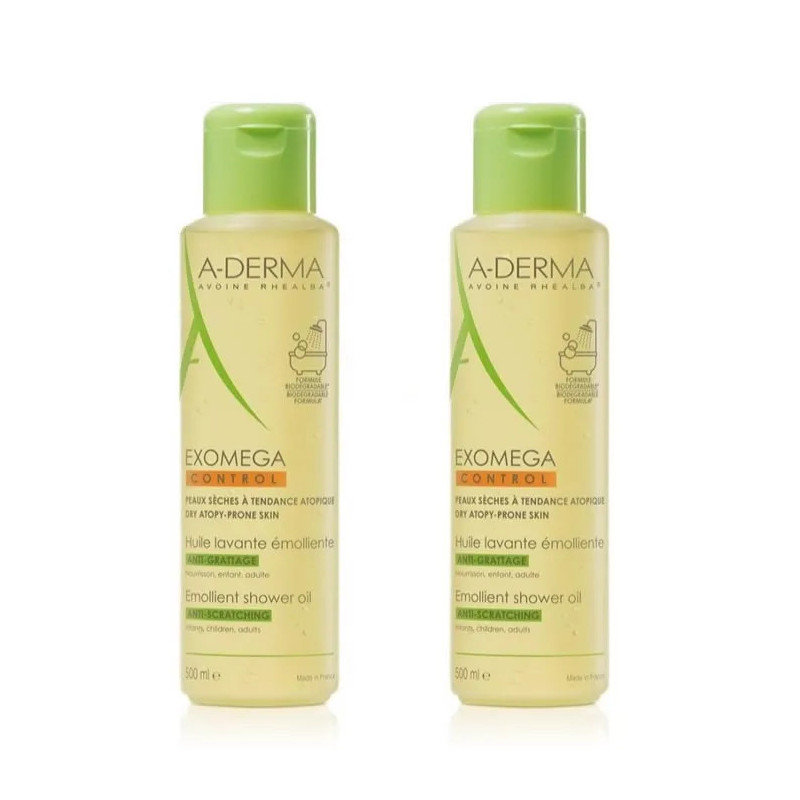 A-Derma Exomega Huile Nettoyante 2x500ml Peau Sèche