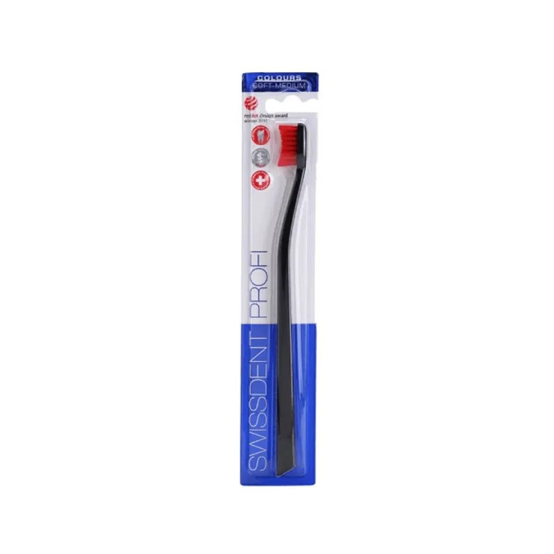 Swissdent Profi Colours Brosse À Dents Noire Rouge