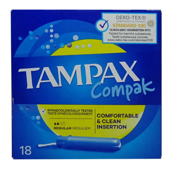 Tampax Compak Regular 18 unités | Protection fiable