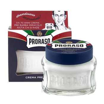 Proraso Blue Crème Pré-Rasage 100ml - Soin Barbe