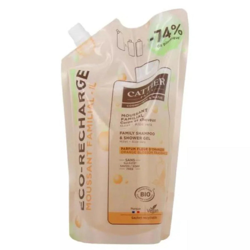 Gel Douche & Shampooing Cattier 1L Bio
