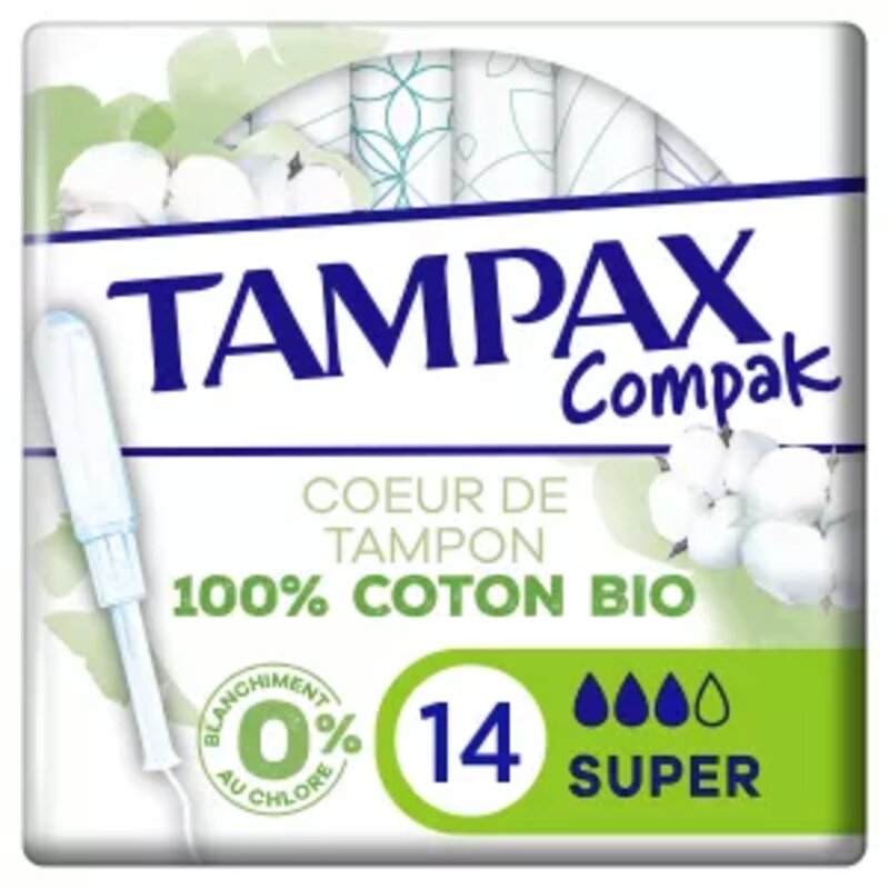Tampax Algodón 100 Orgánico Súper 14 uds