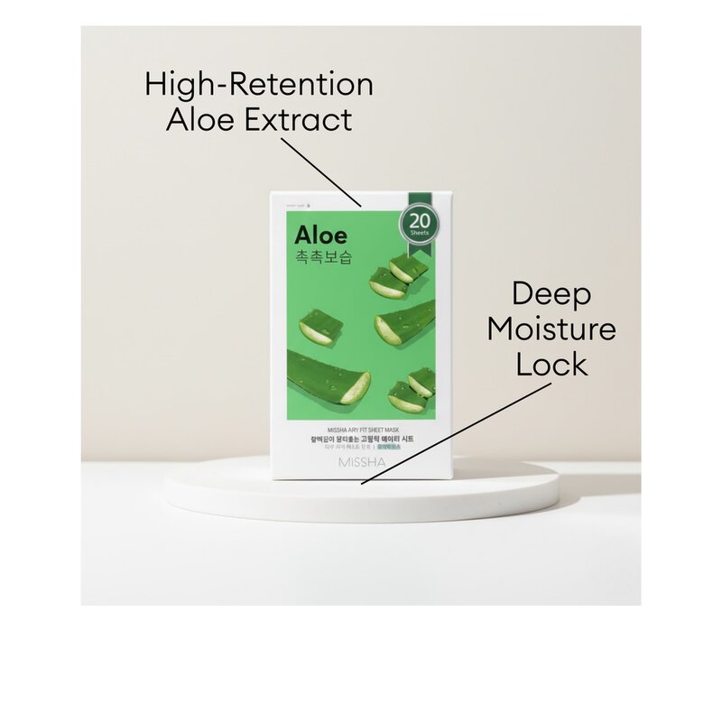 Missha Airy Fit Sheet Mask Aloe 1 U - Masque apaisant