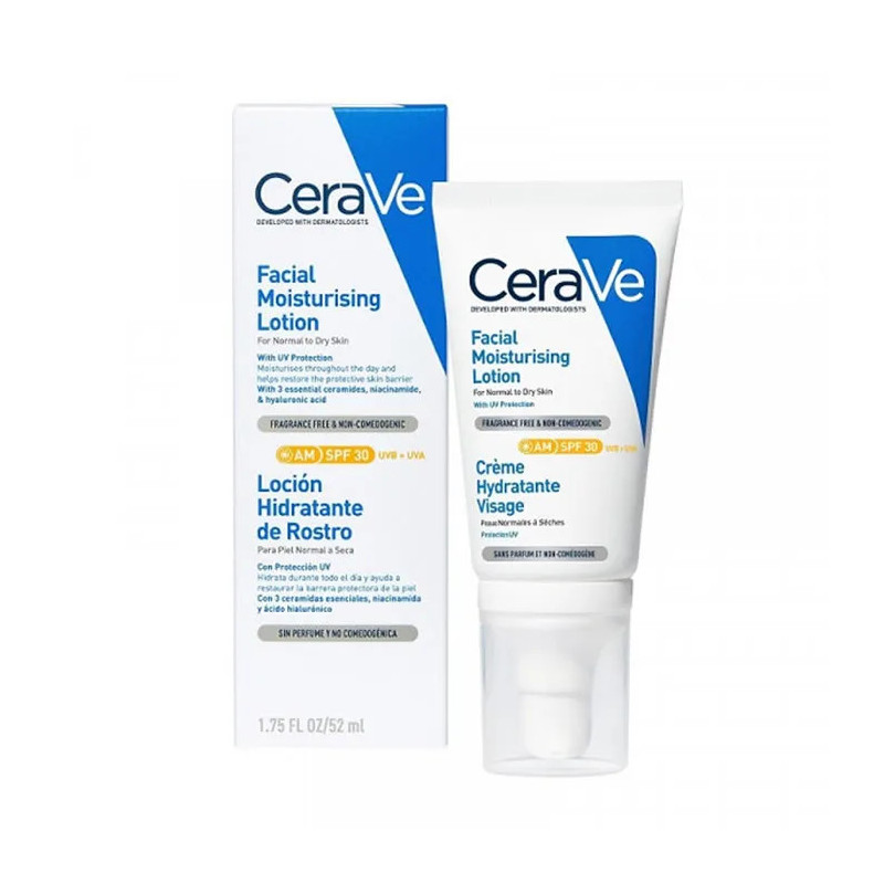 CeraVe Crème Hydratante Visage SPF30 - Protection et Hydratation | Kermatone