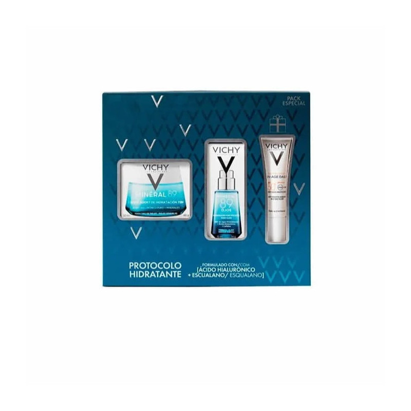 Vichy Crème Mineral 89 Hydration Boost 72h Coffret 3 Produits - 50 ml