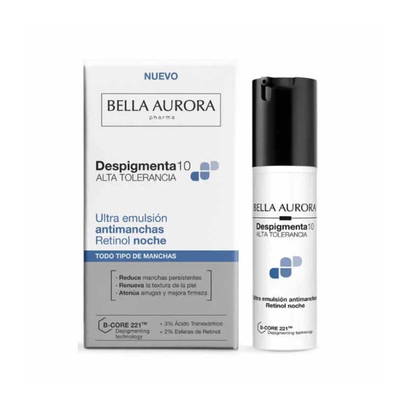 Bella Aurora Émulsion Despigmenta10 Ultra Anti-Taches Nuit Rétinol - 30 ml