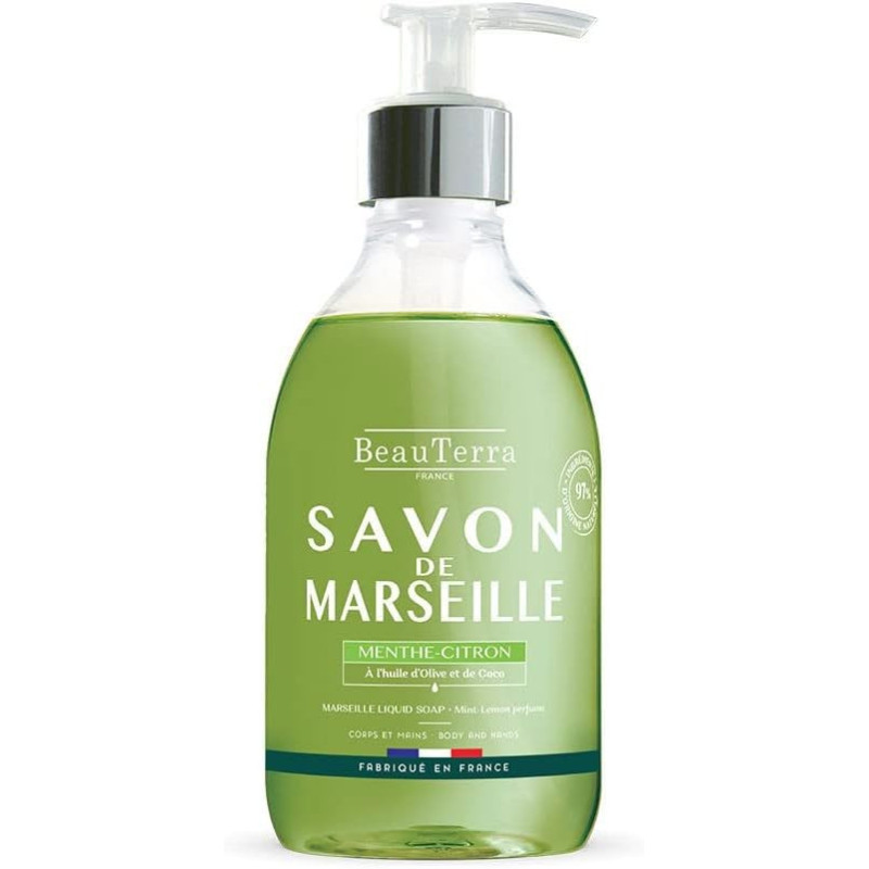 Beauterra Savon de Marseille Menthe et Citron - 300 ml