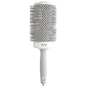 Olivia Garden Brosse Expert Blowout Speed Cerdas Onduladas Blanco y Gris - 65 mm