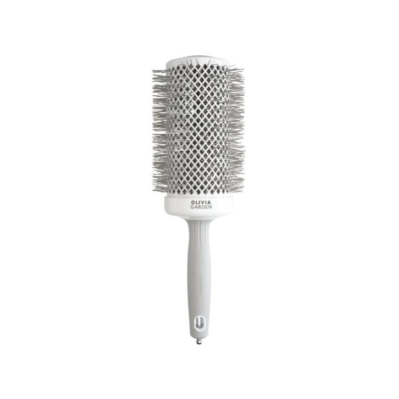 Olivia Garden Brosse Expert Blowout Speed Cerdas Onduladas Blanco y Gris - 65 mm