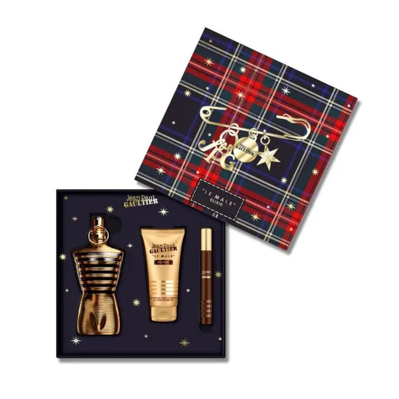 Jean Paul Gaultier Le Male Elixir Coffret EDP 3 Produits 125 ml | Kermatone