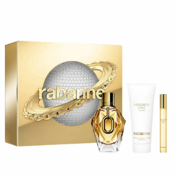 Paco Rabanne Million Gold For Her Eau de Parfum Spray Coffret 3 Produits 90 ml